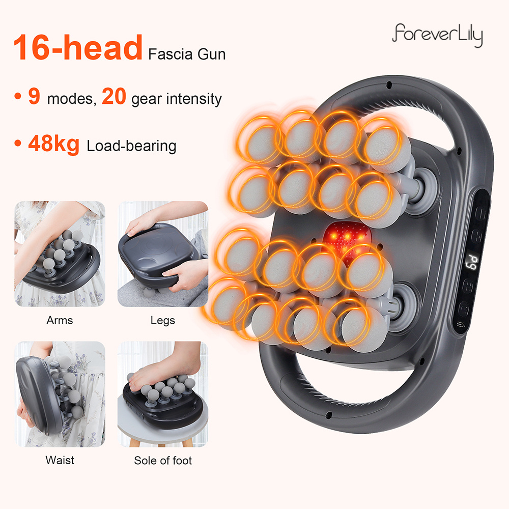 16-Head Fascia Gun Hoogfrequen - Health Wellness recensie en prijs